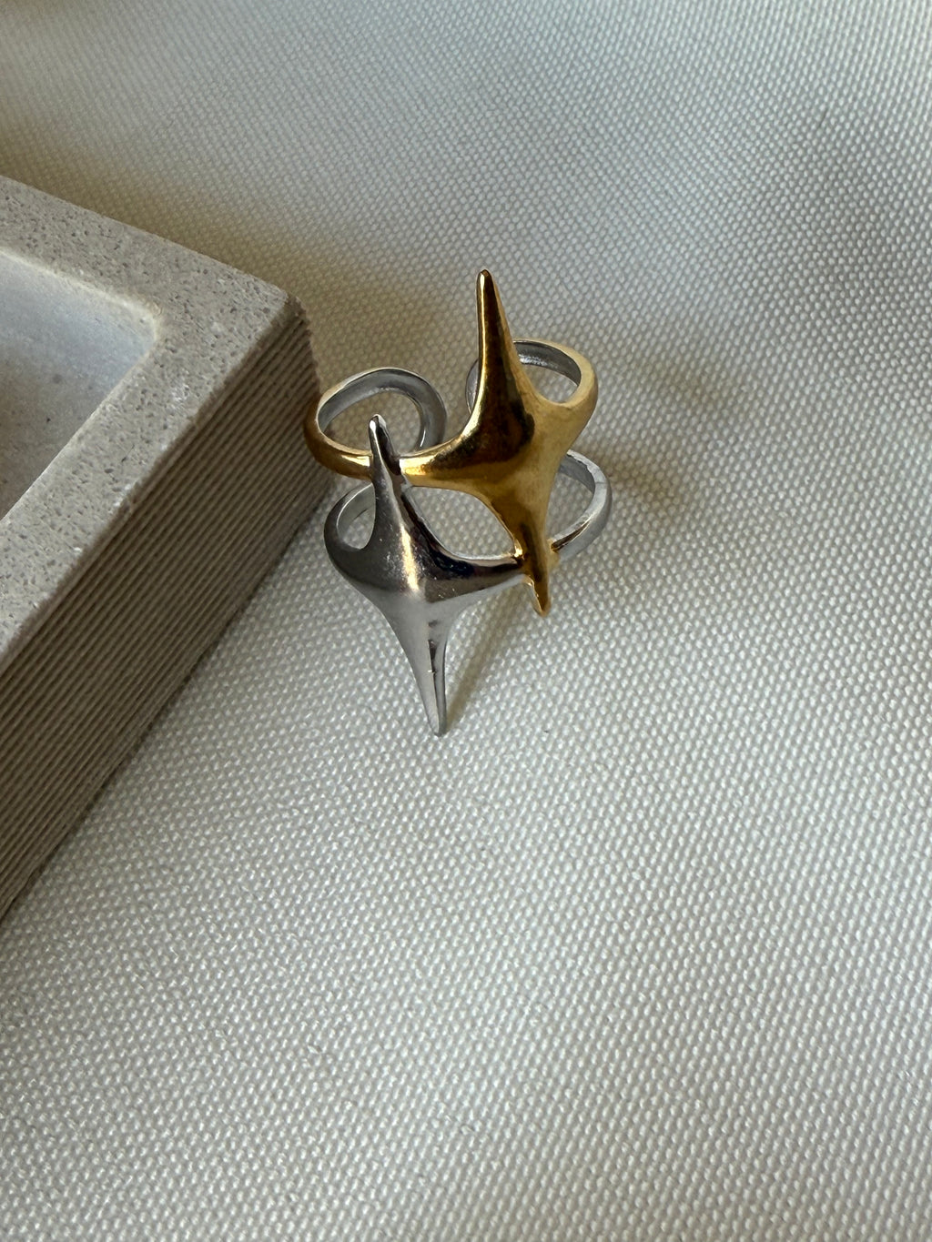 Anillo estrella bicolor