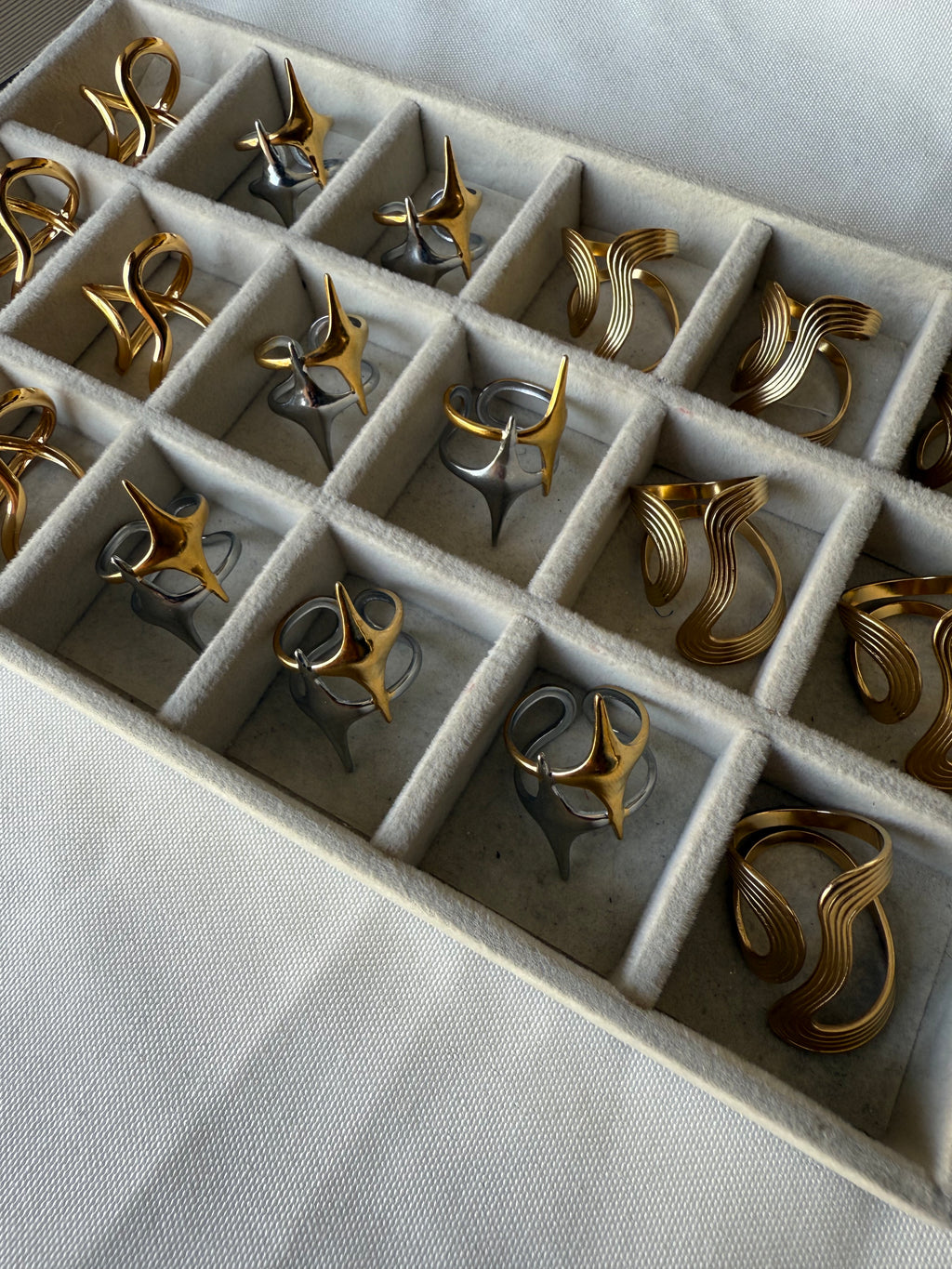 Anillo estrella bicolor