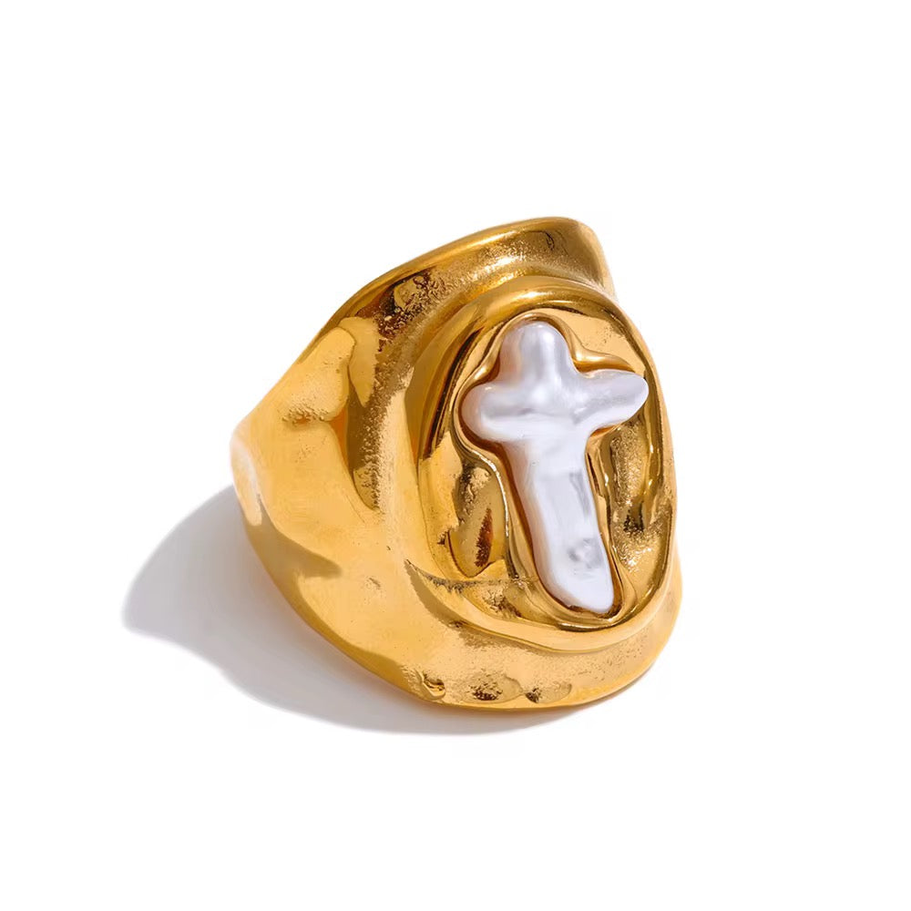 Anillo Cross Perla
