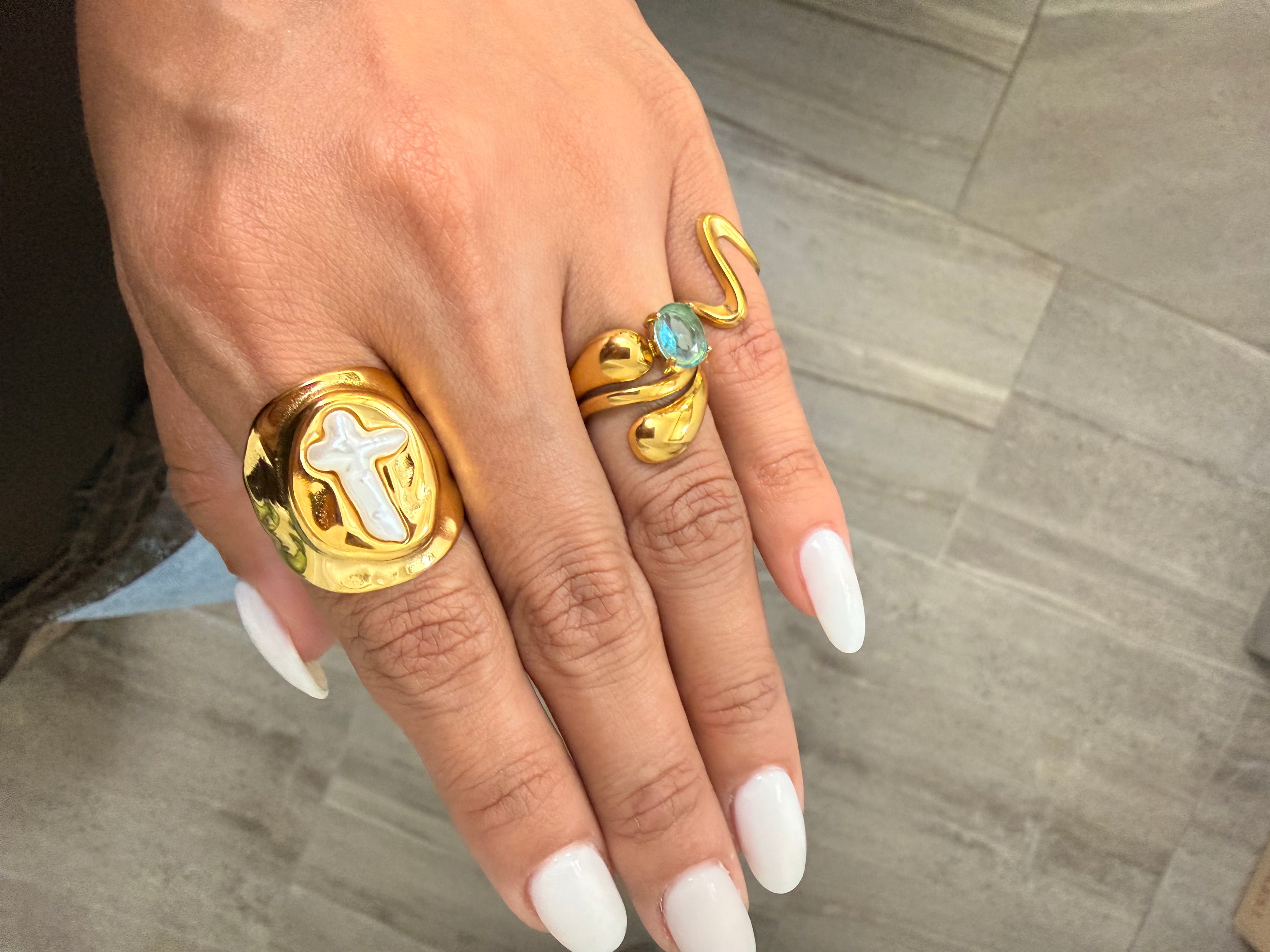 Anillo Cross Perla