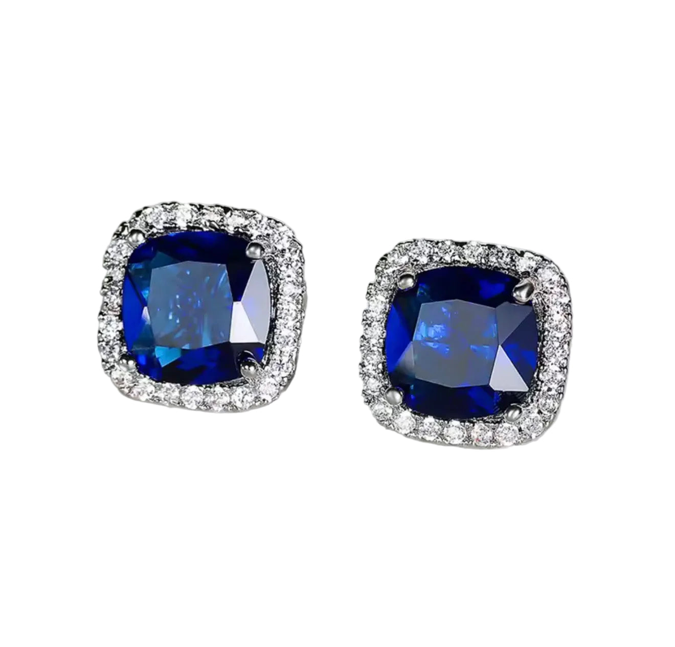 Aretes Cuadro Zafiro
