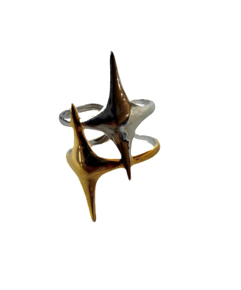 Anillo estrella bicolor