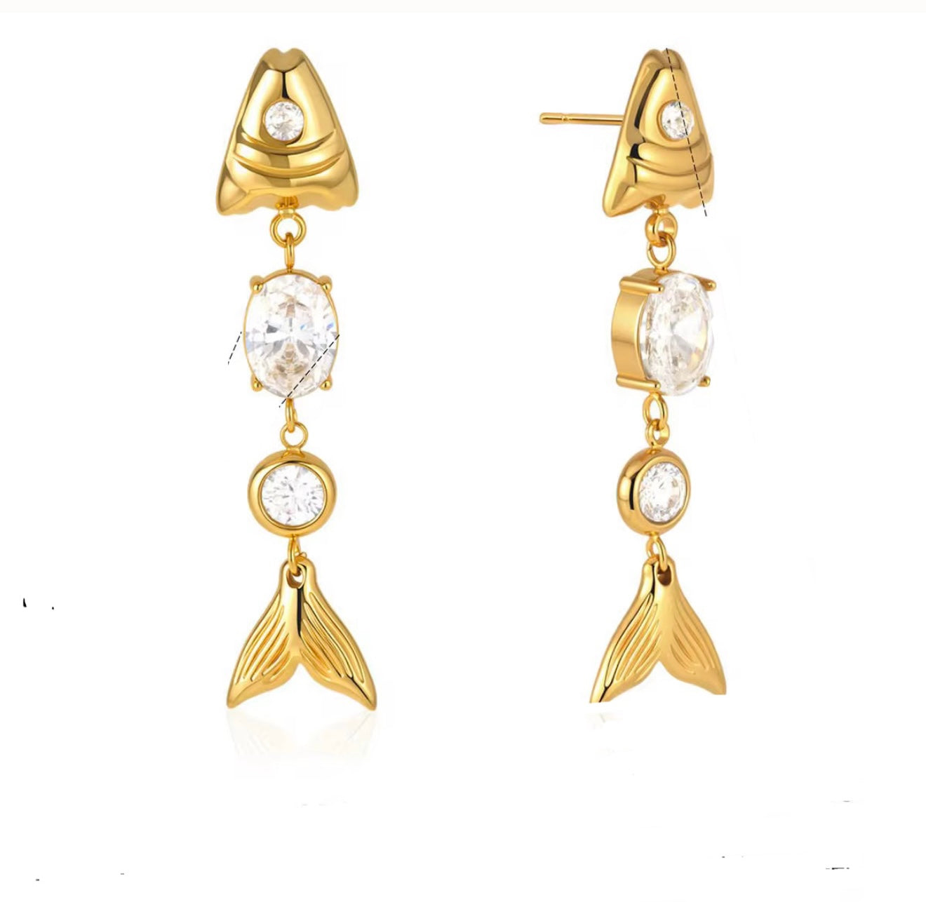 Aretes Gold Fish