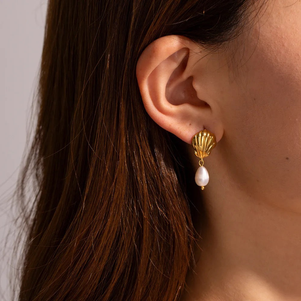Aretes Shell Pearl