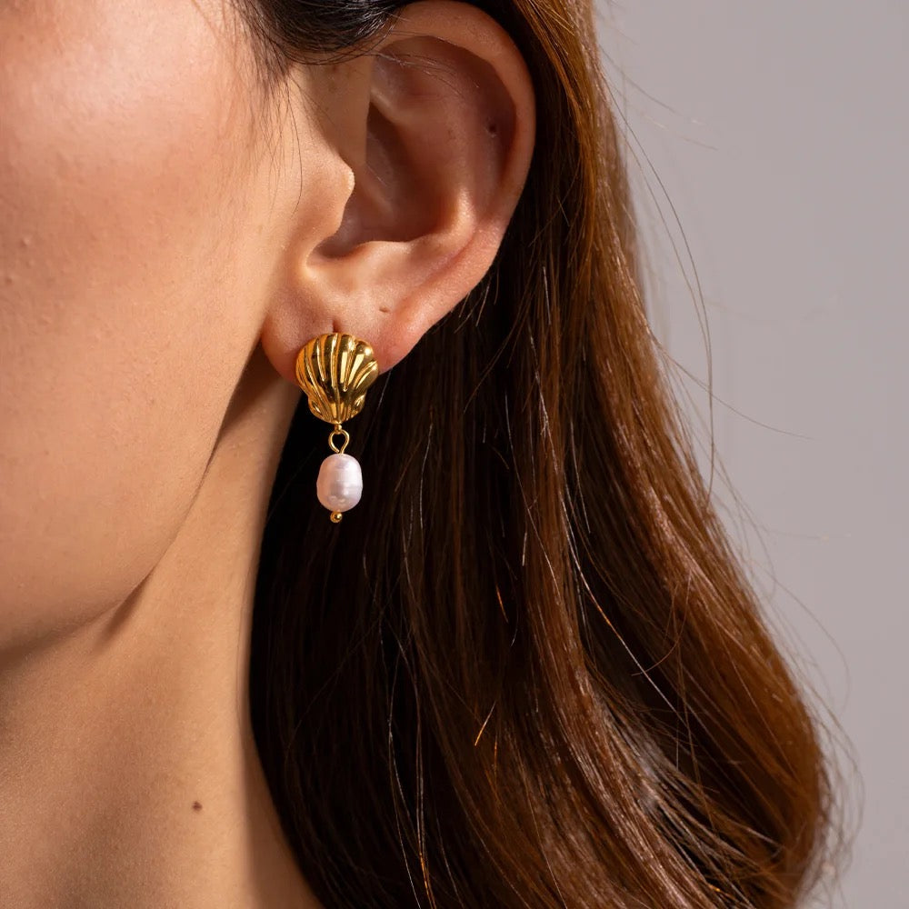 Aretes Shell Pearl