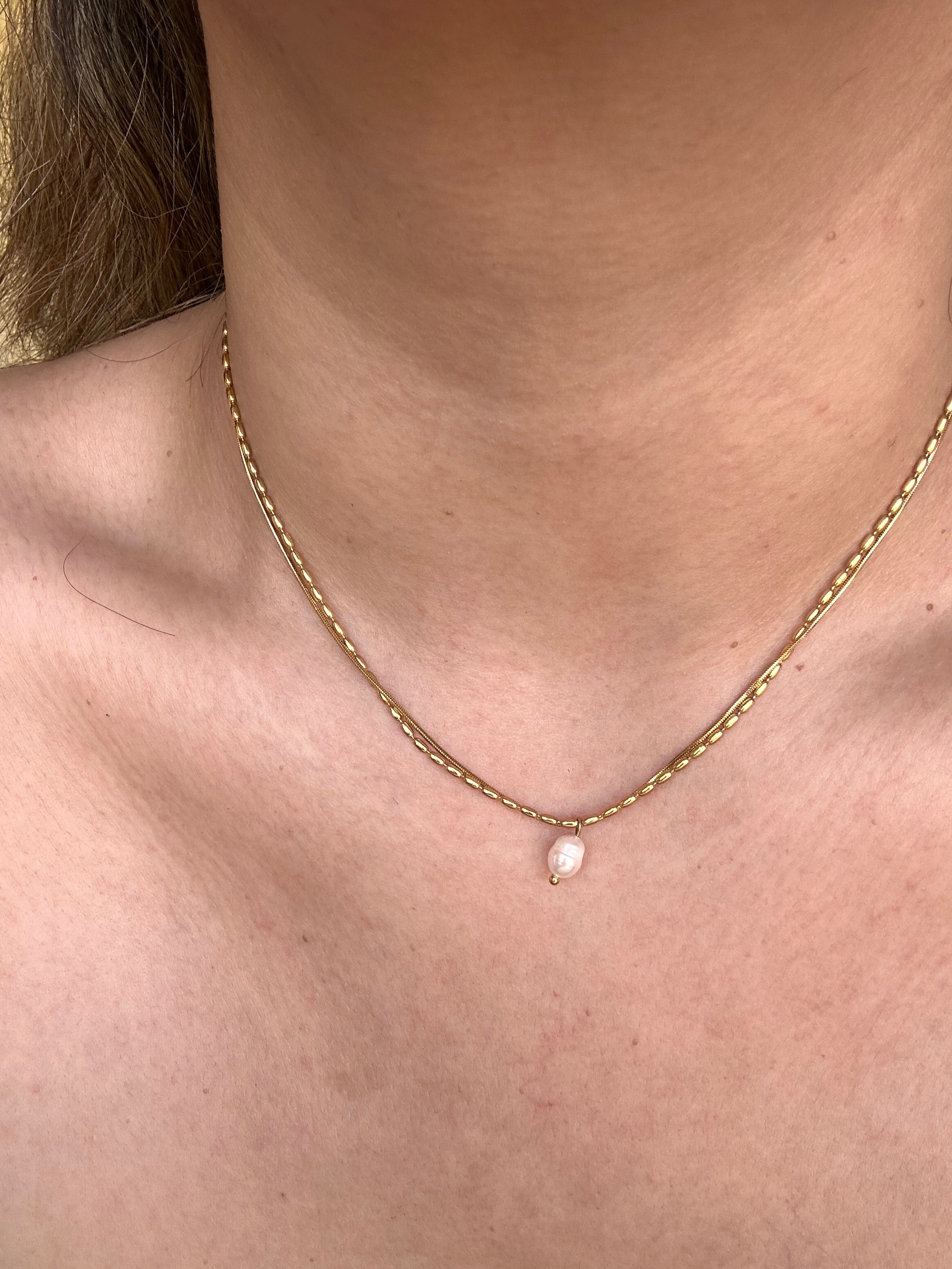 Collar dopia  perla