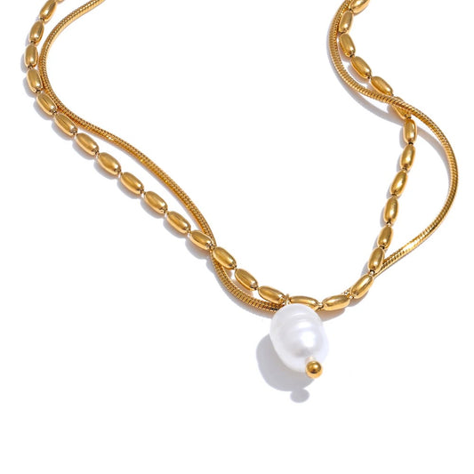 Collar dopia  perla